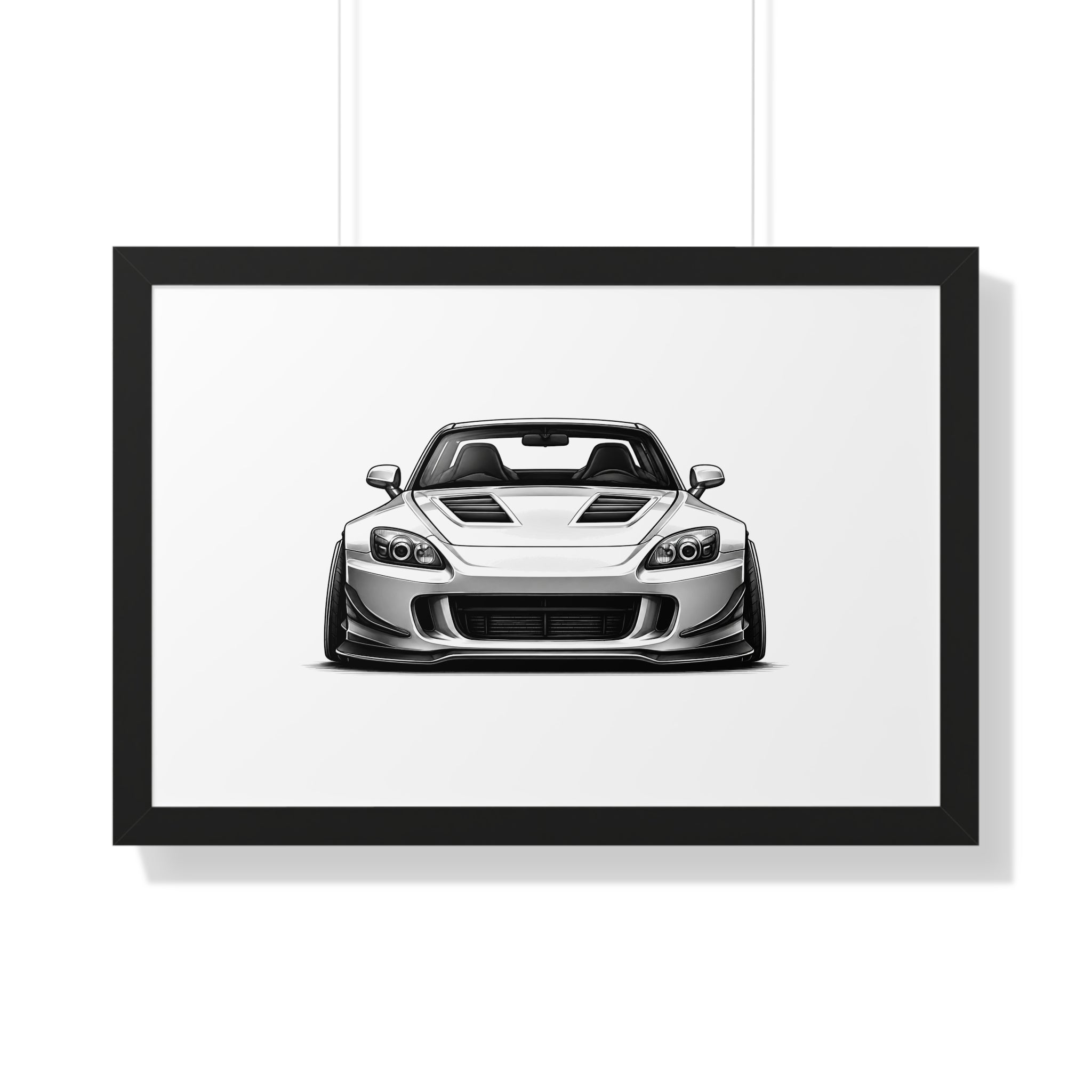 Stanced JDM Track Car - Black and White Canvas Art