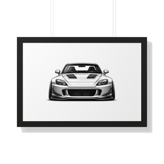 Stanced JDM Track Car - Black and White Canvas Art