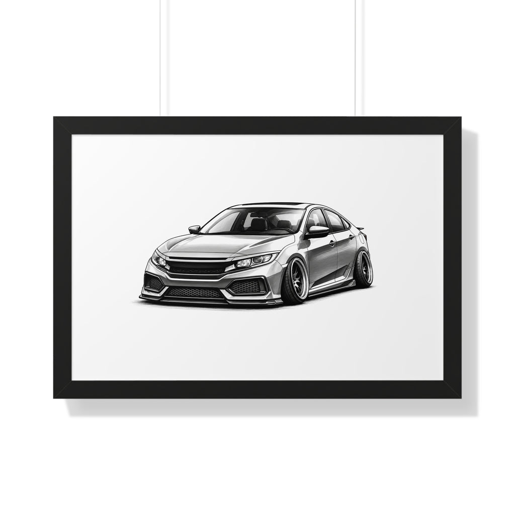 Stanced JDM Show Car - Black and White Canvas Art