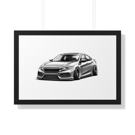 Stanced JDM Show Car - Black and White Canvas Art