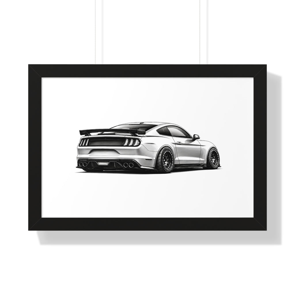 American Muscle Race Car - Black and White Canvas Art