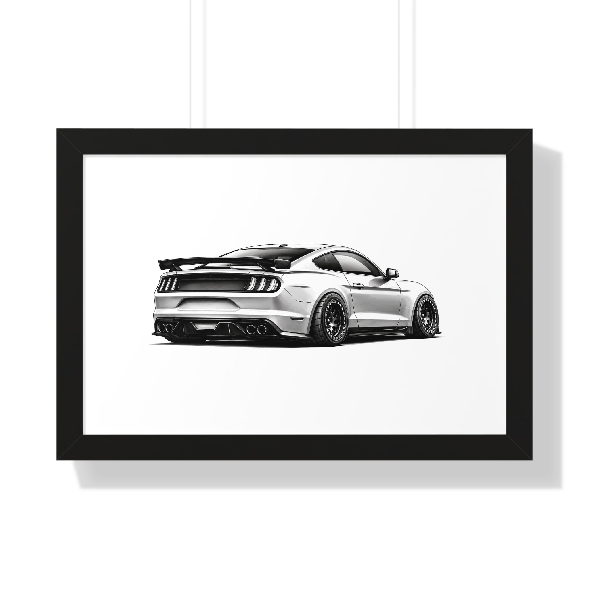 American Muscle Race Car - Black and White Canvas Art
