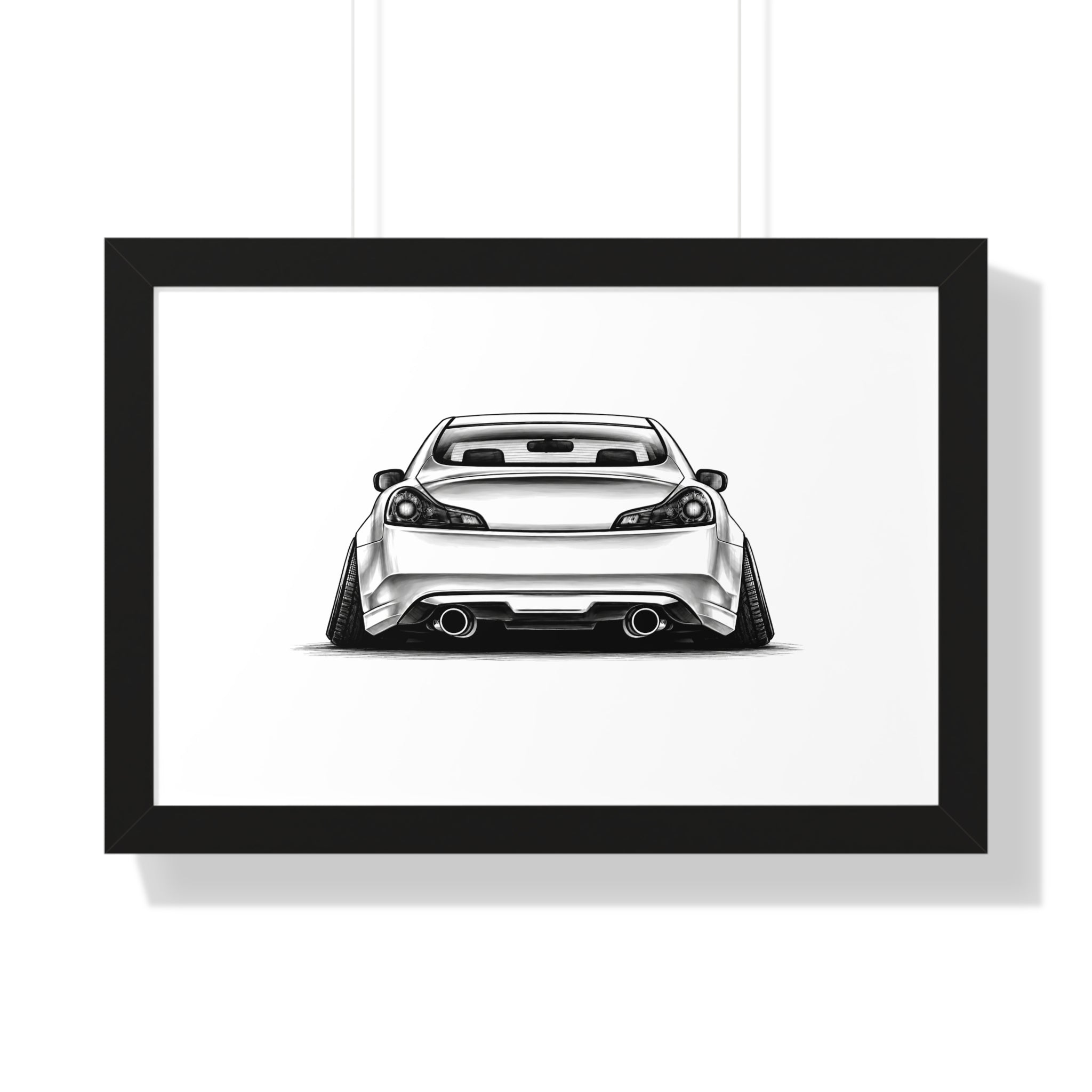 Stanced JDM Show Car - Black and White Canvas Art