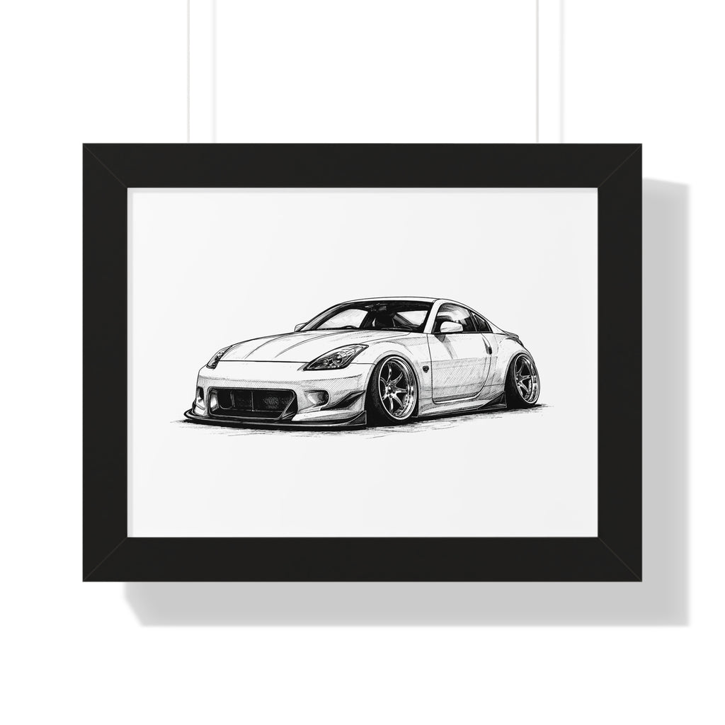 Stanced JDM Show Car - Black and White Canvas Art