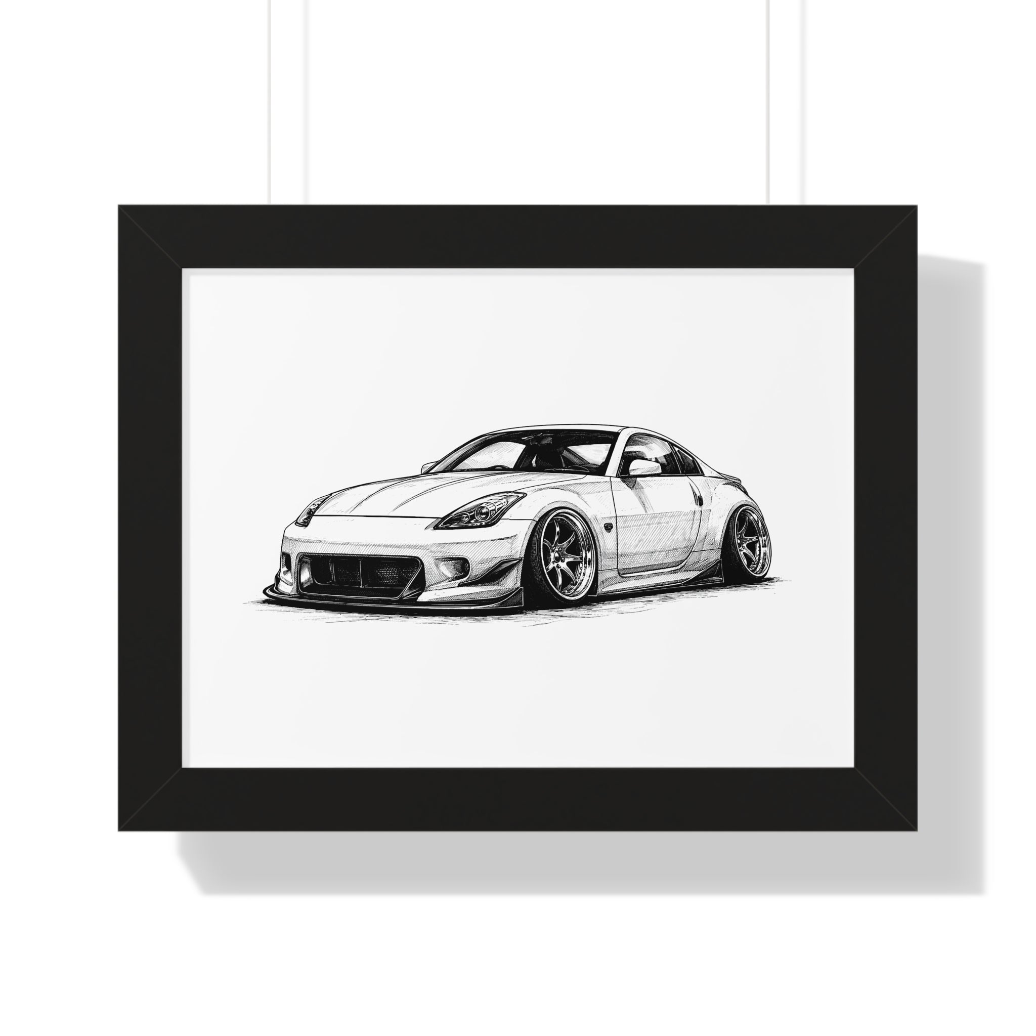 Stanced JDM Show Car - Black and White Canvas Art