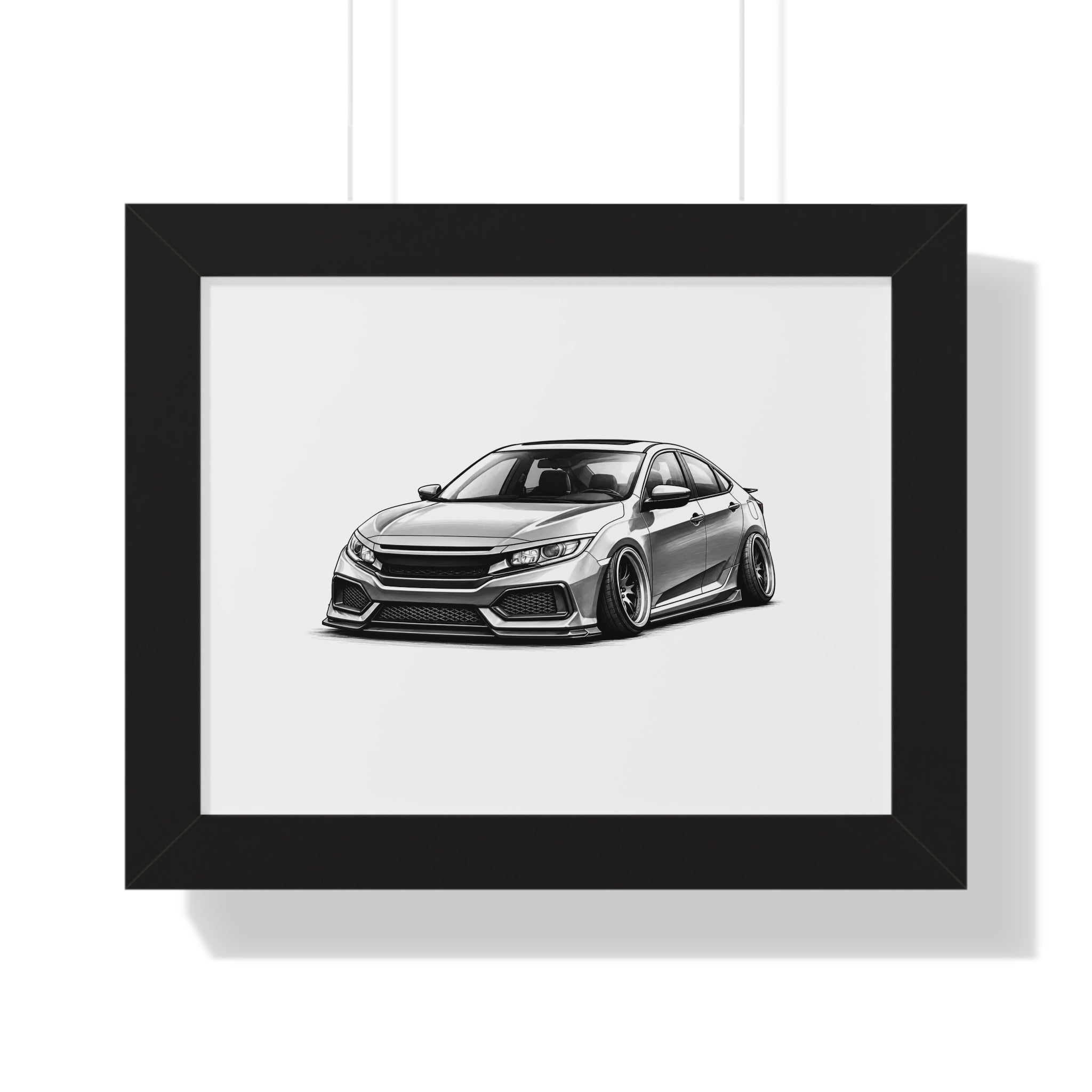 Stanced JDM Show Car - Black and White Canvas Art