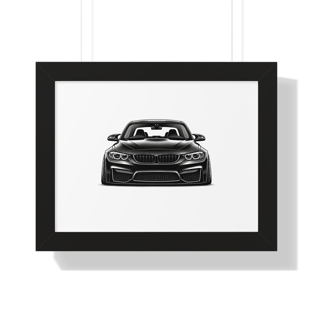 Stanced Euro Show Car - Black and White Canvas Art