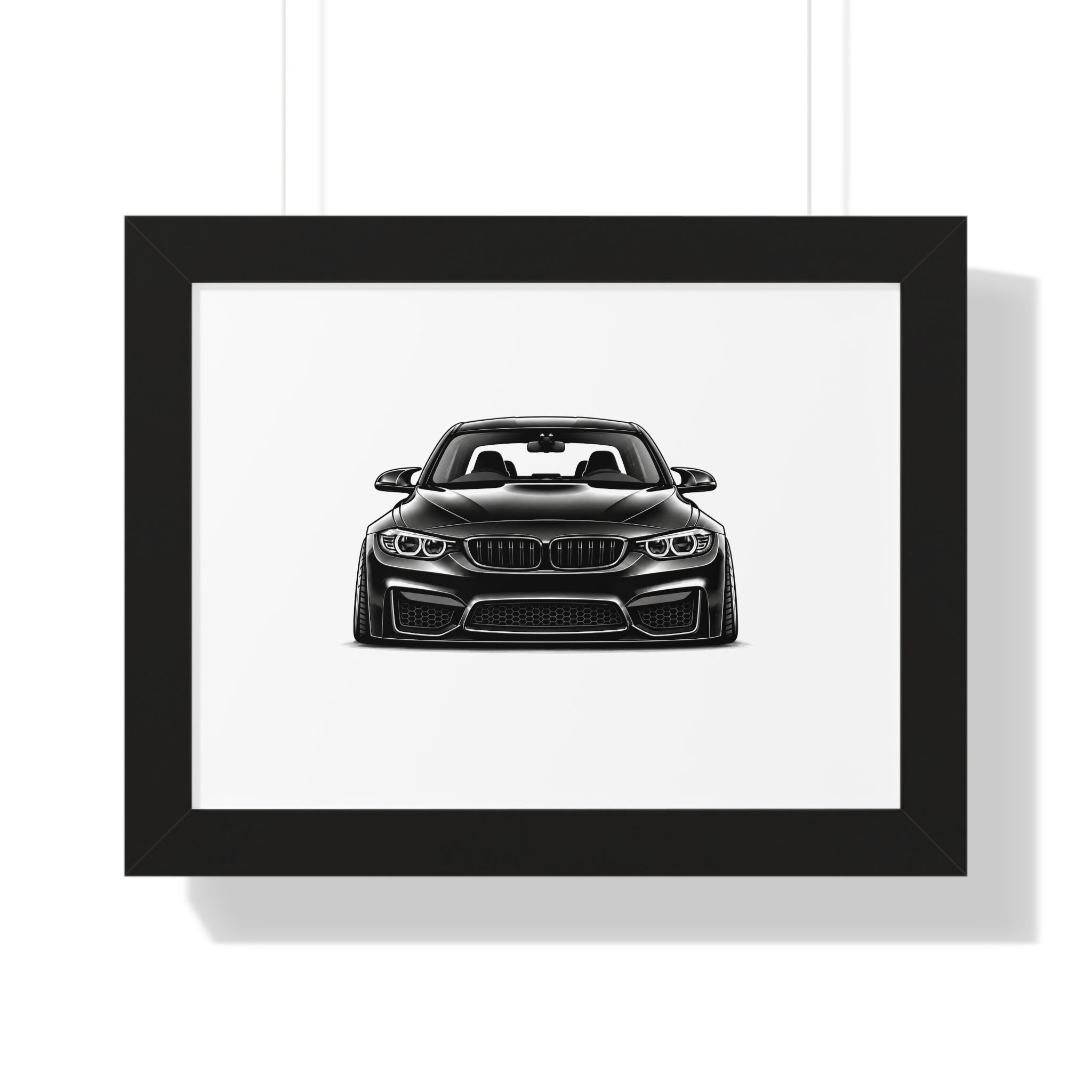 Stanced Euro Show Car - Black and White Canvas Art