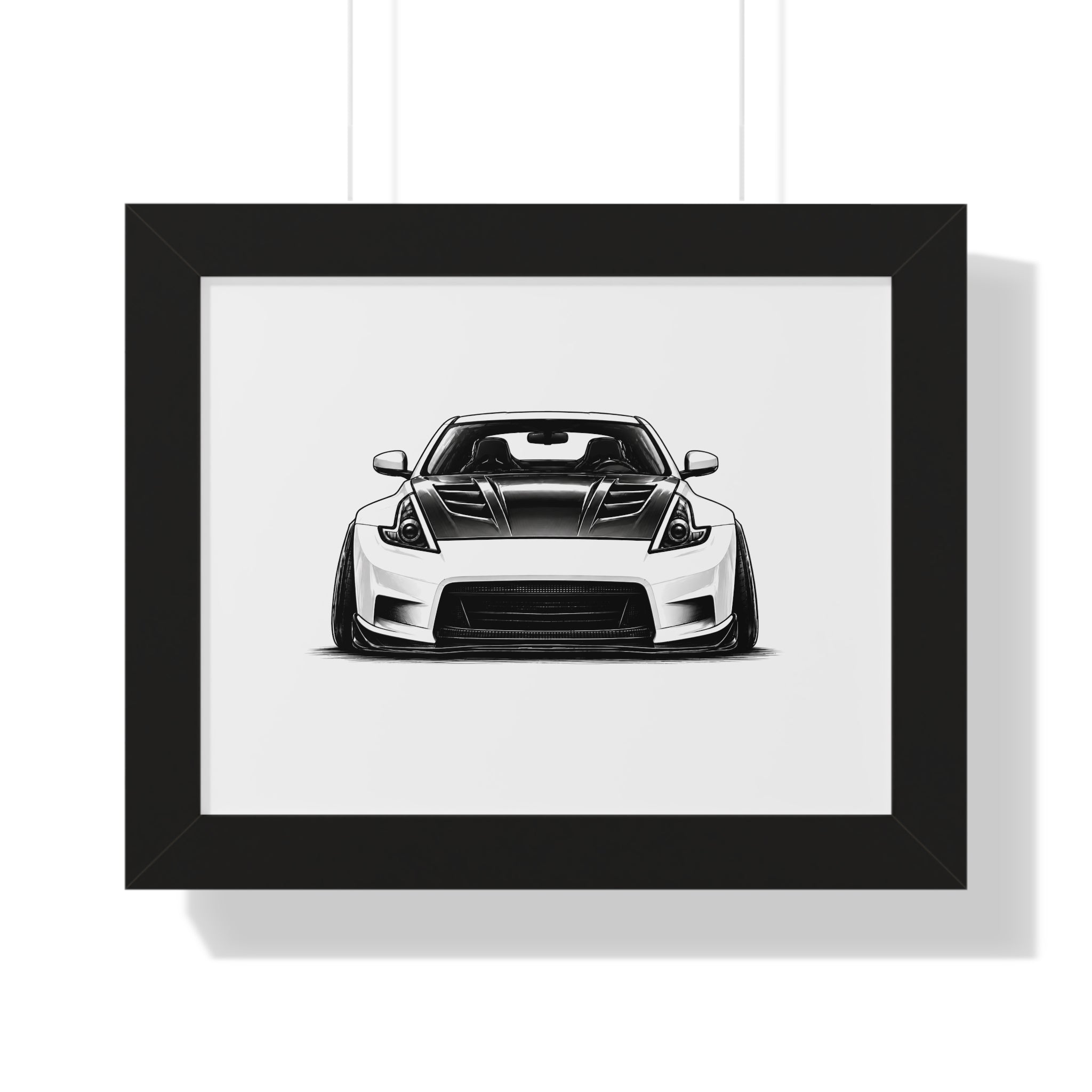Stanced JDM Show Car - Black and White Canvas Art