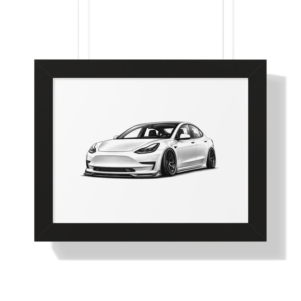 Stanced EV Show Car - Black and White Canvas Art
