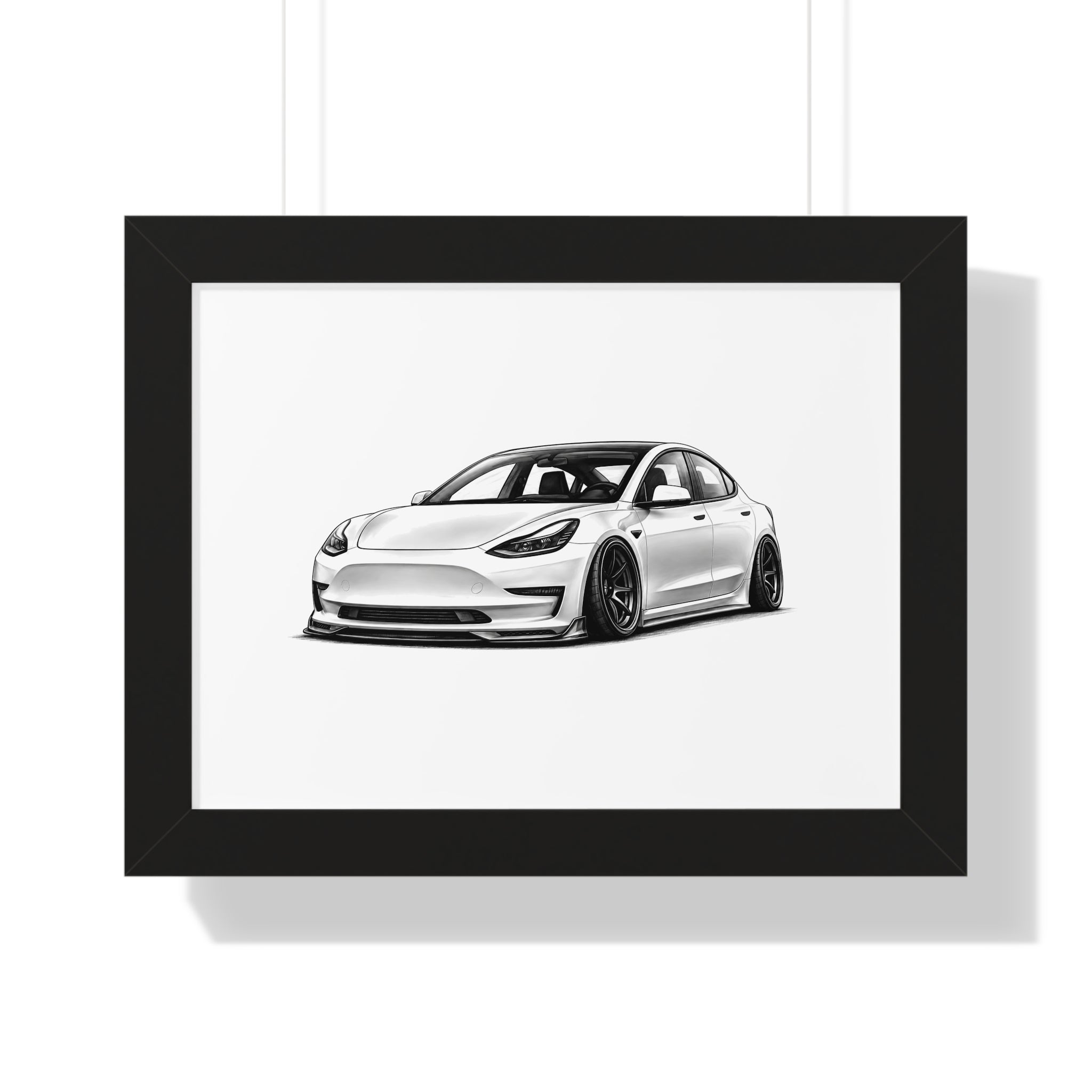 Stanced EV Show Car - Black and White Canvas Art