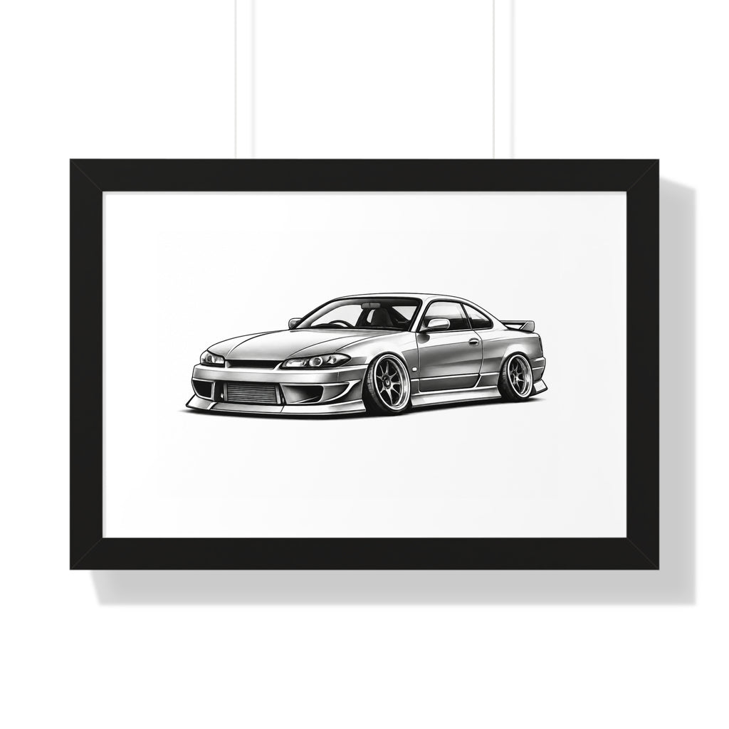 Stanced JDM Show Car - Black and White Canvas Art