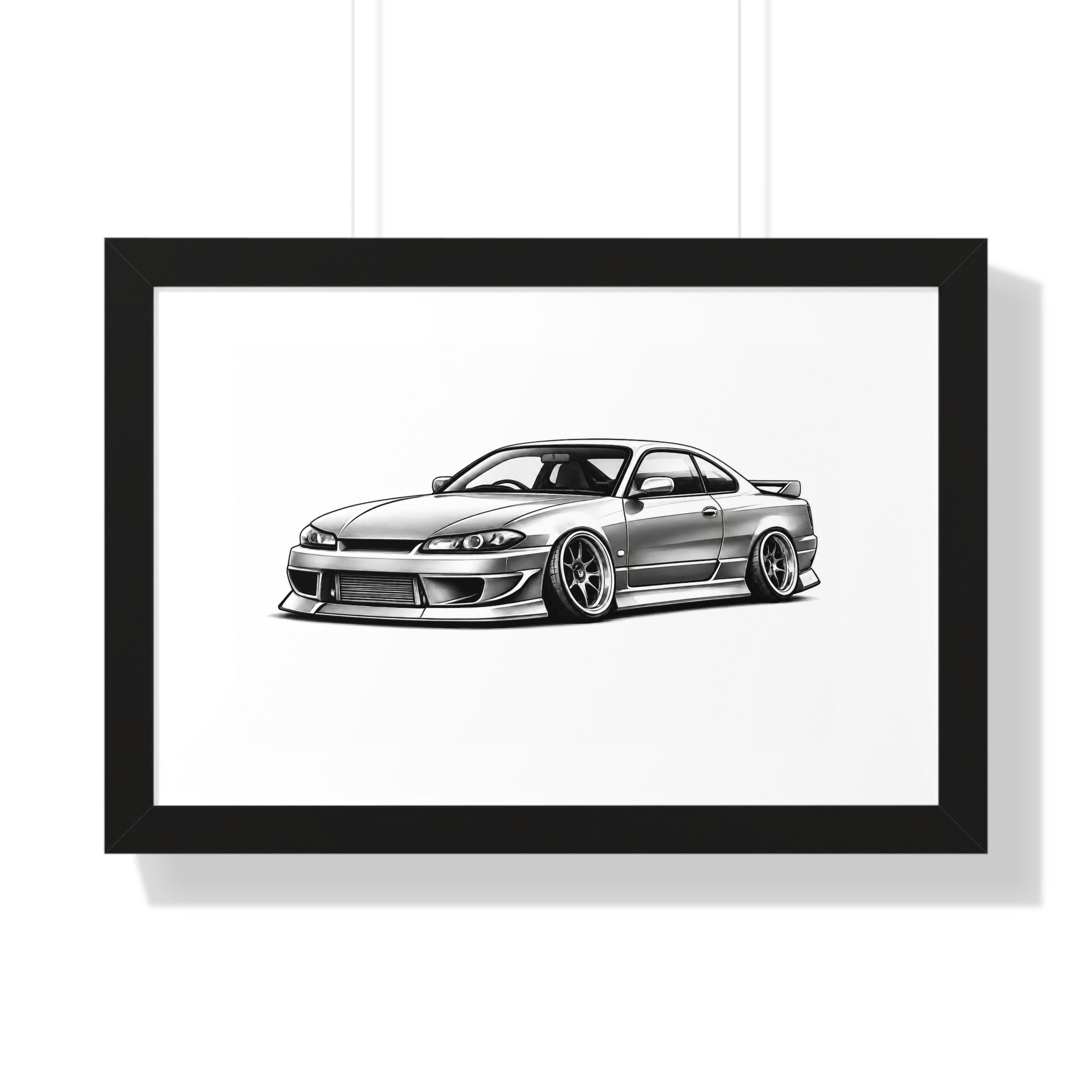 Stanced JDM Show Car - Black and White Canvas Art