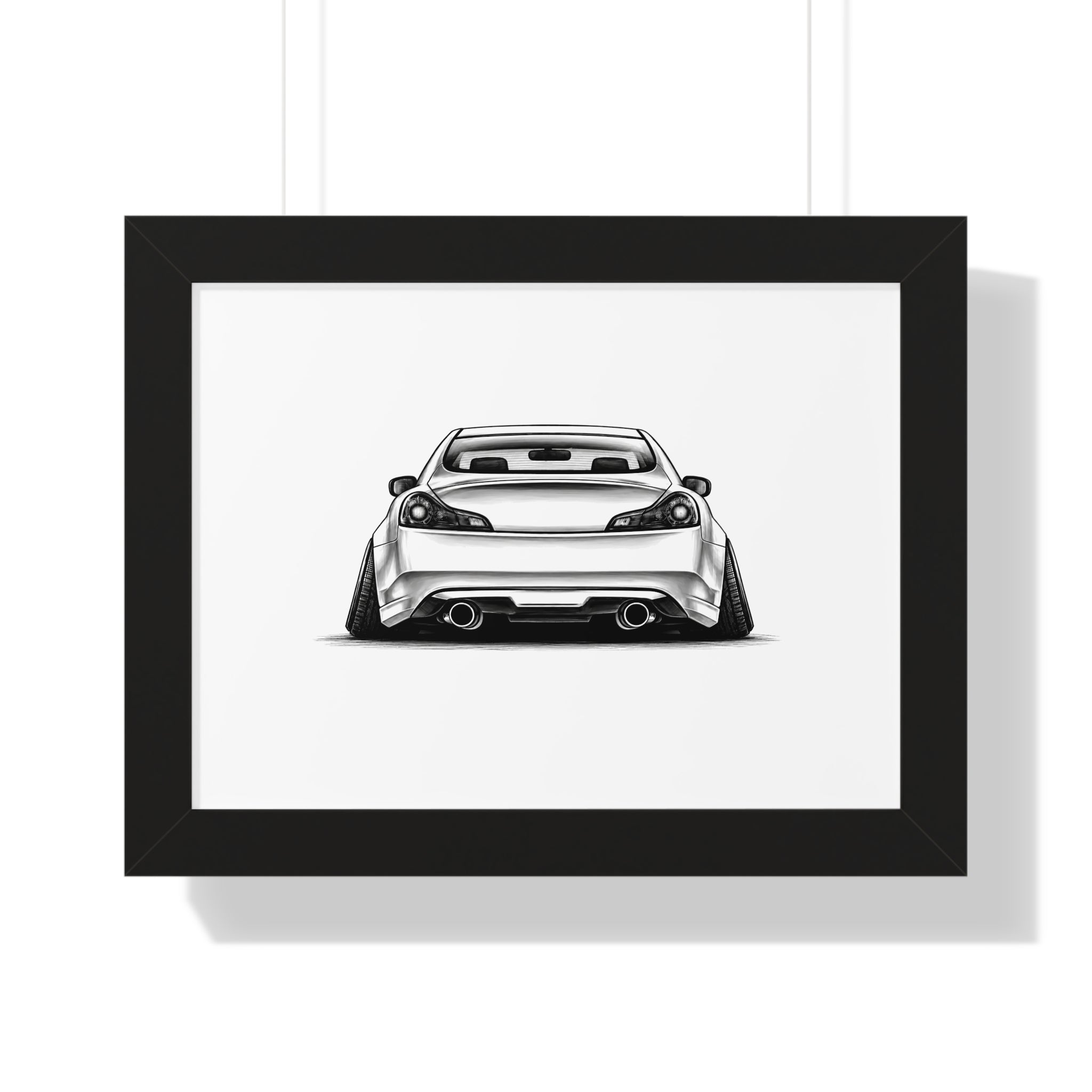Stanced JDM Show Car - Black and White Canvas Art