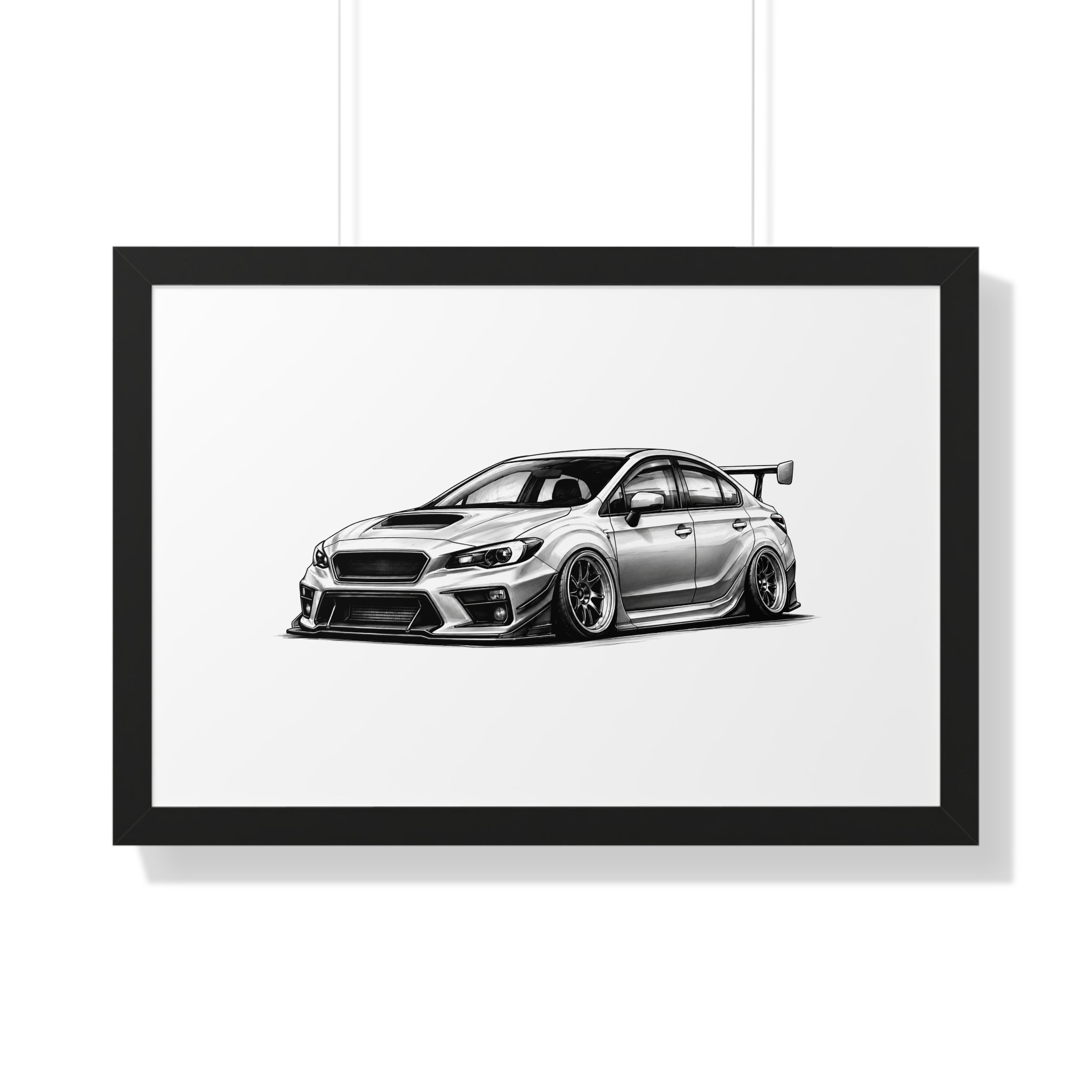 Stanced JDM Show Car - Black and White Canvas Art