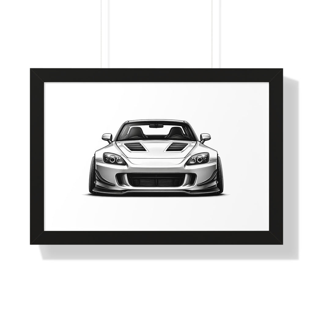 Stanced JDM Track Car - Black and White Canvas Art
