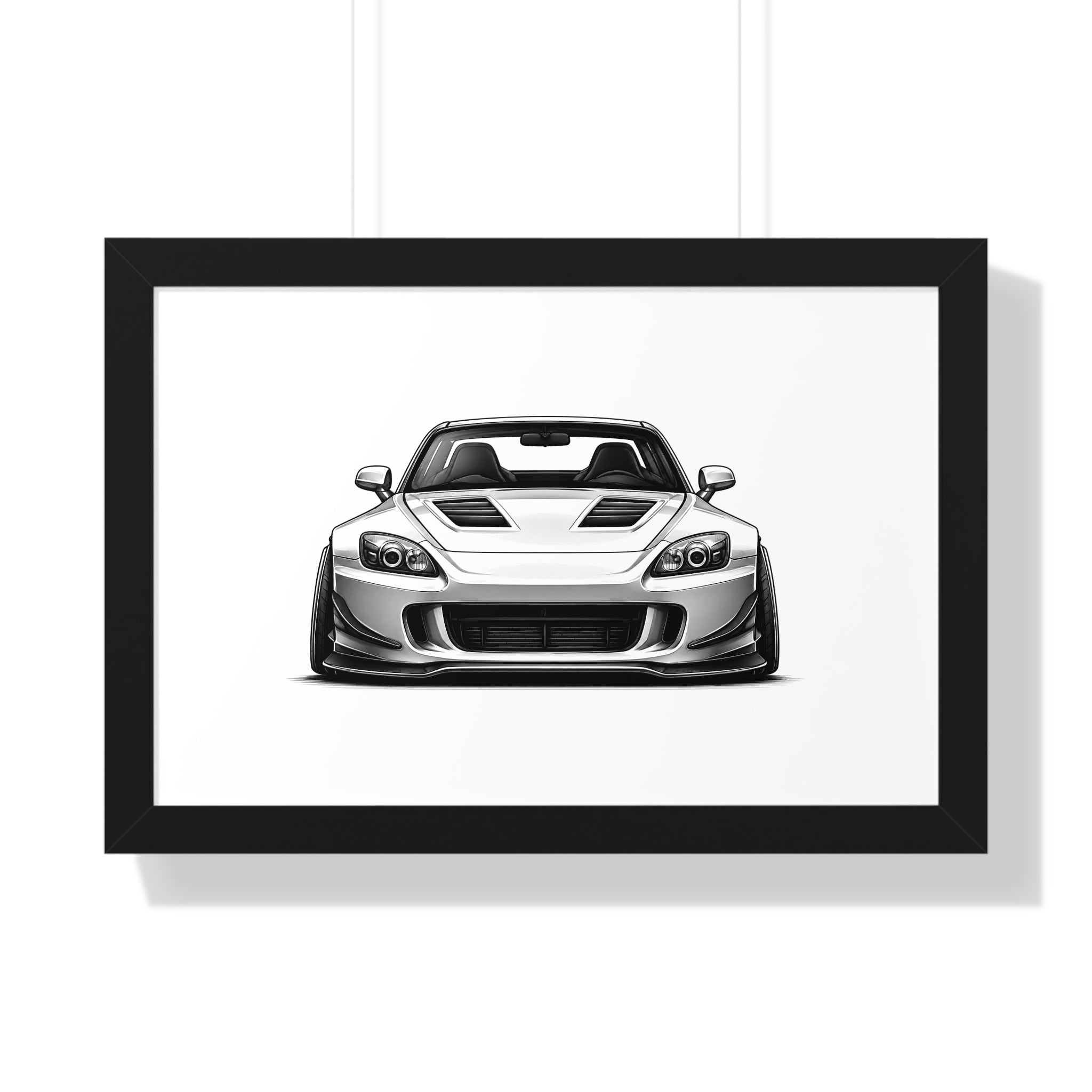 Stanced JDM Track Car - Black and White Canvas Art