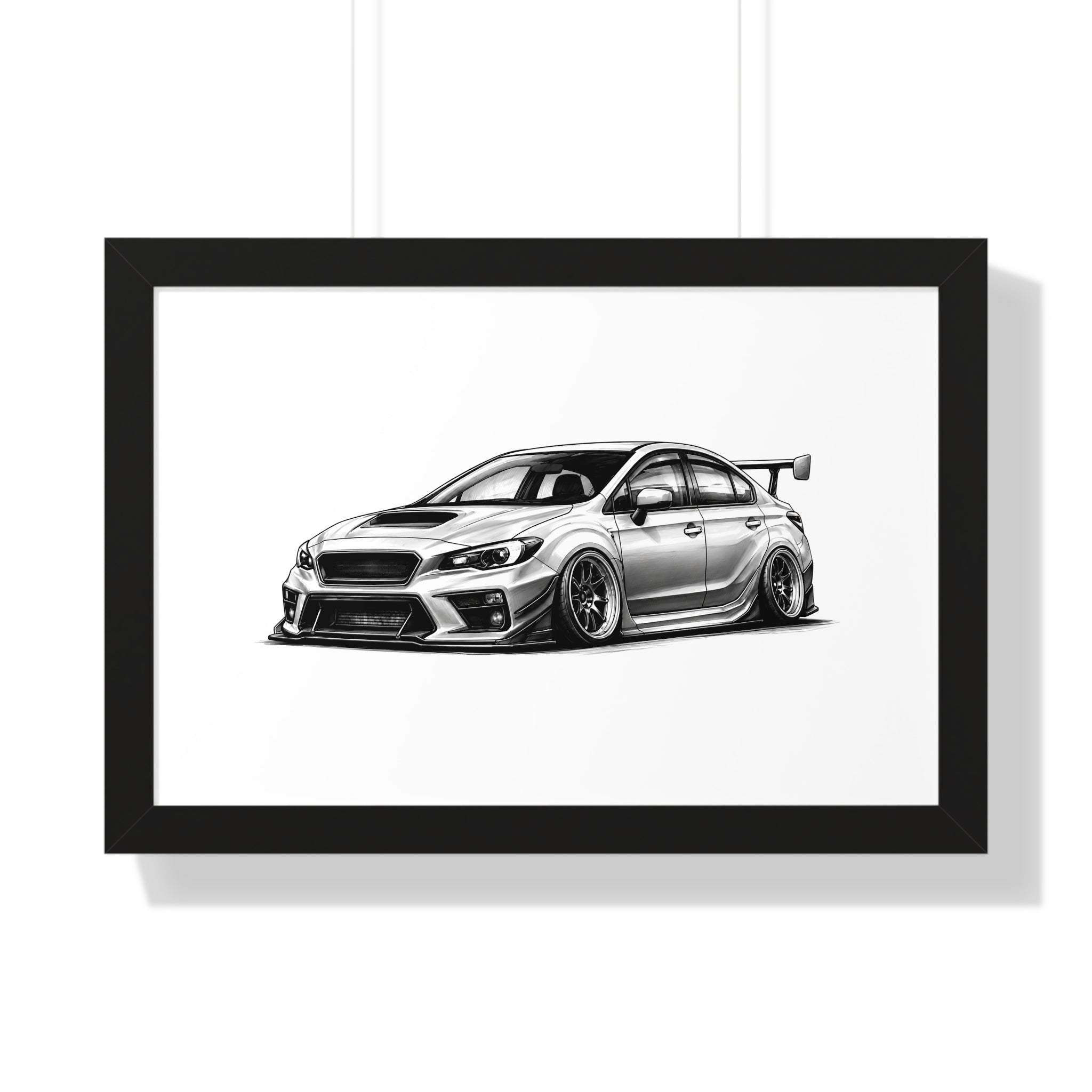 Stanced JDM Show Car - Black and White Canvas Art