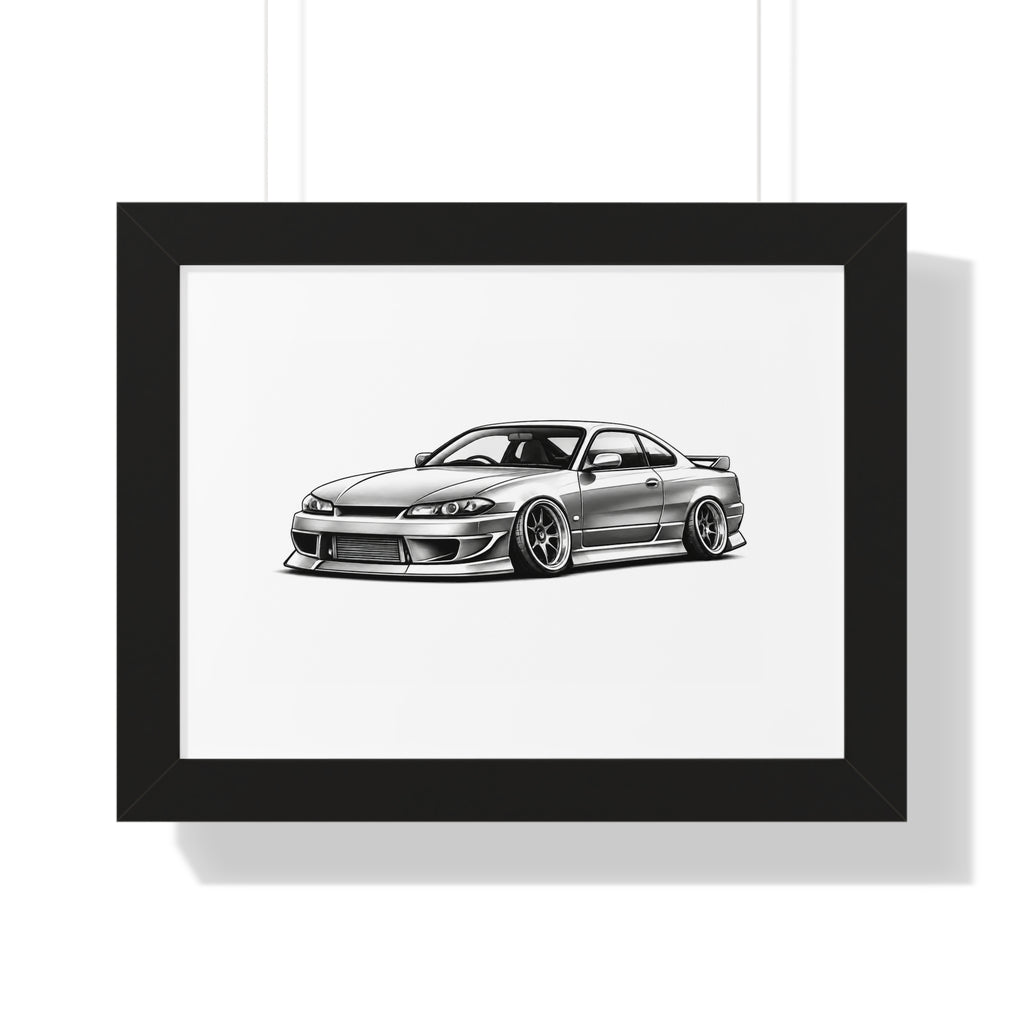 Stanced JDM Show Car - Black and White Canvas Art