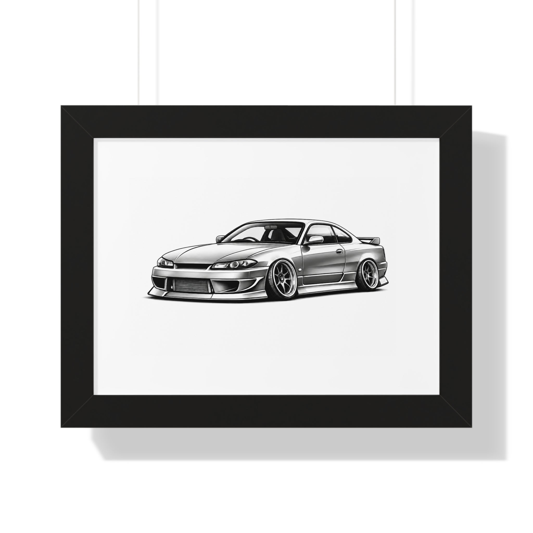 Stanced JDM Show Car - Black and White Canvas Art