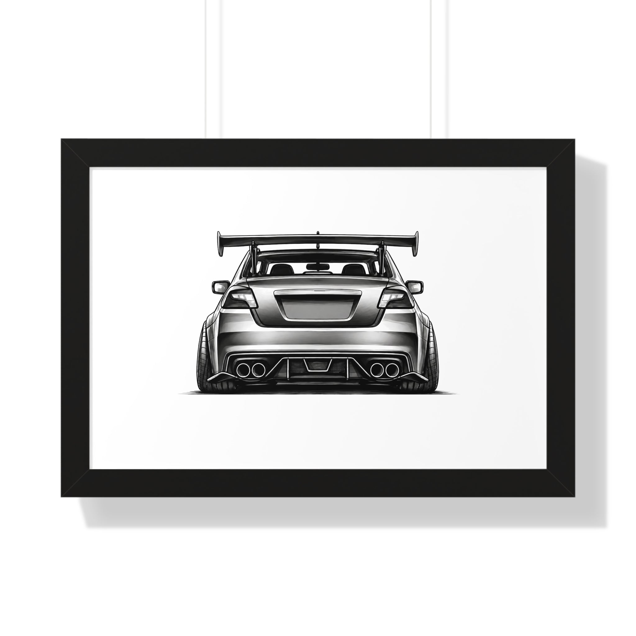 Stanced JDM Show Car - Black and White Canvas Art