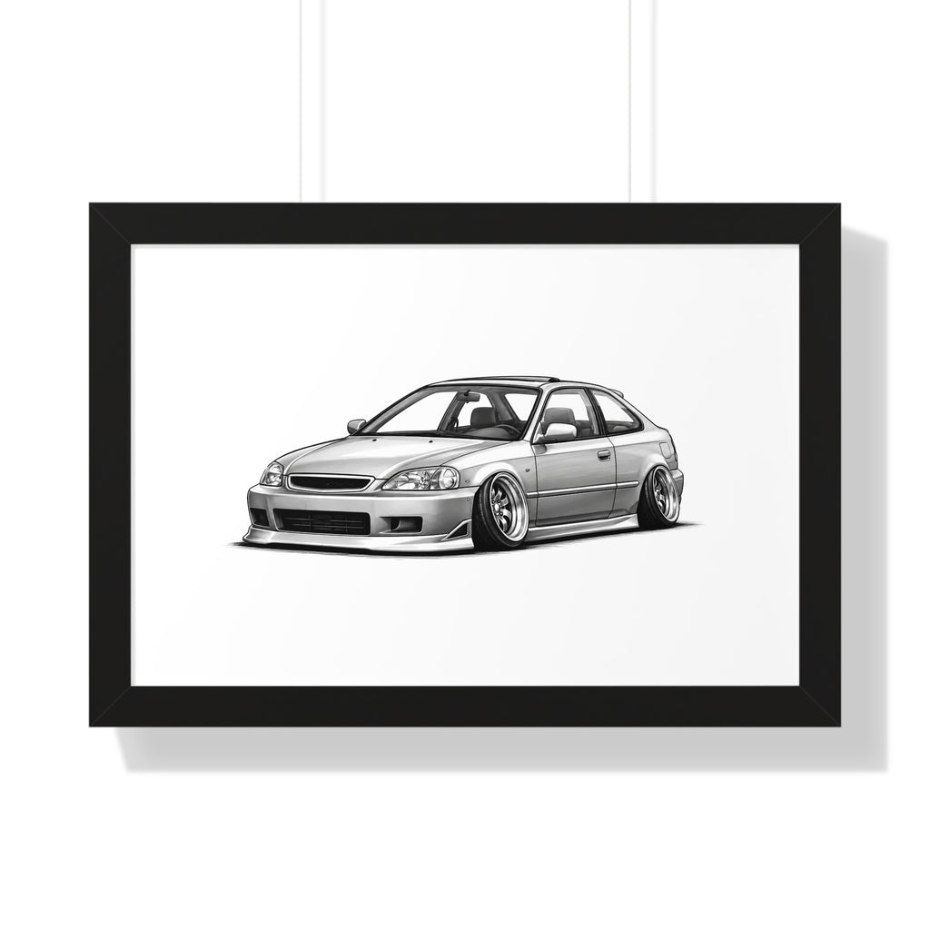 Stanced JDM Show Car - Black and White Canvas Art