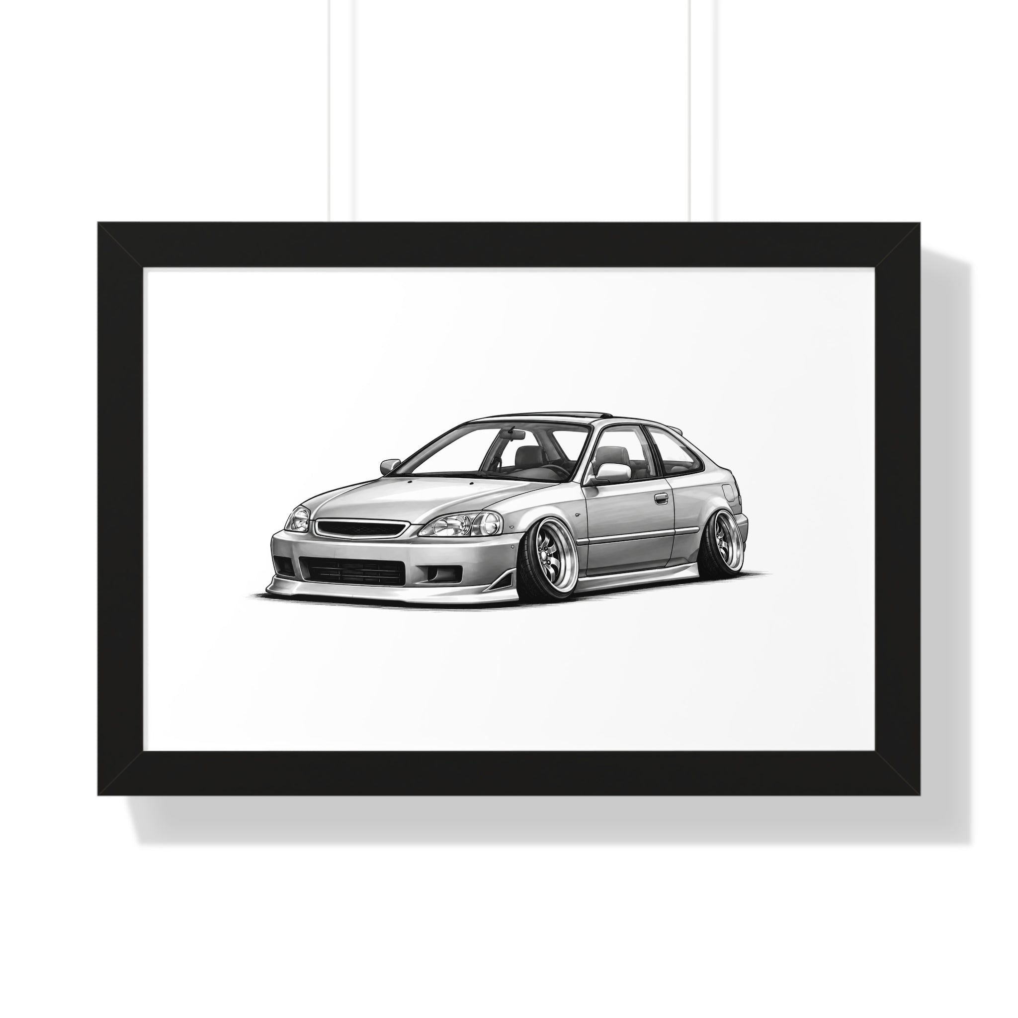 Stanced JDM Show Car - Black and White Canvas Art