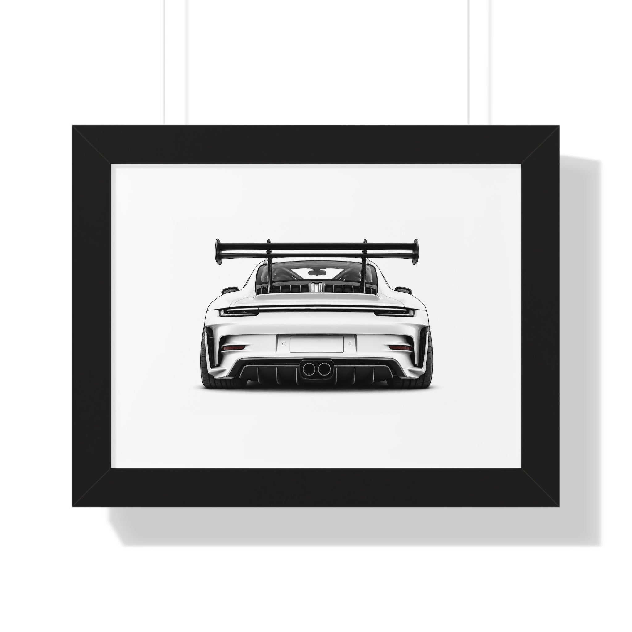Stanced Euro Super Car - Black and White Canvas Art