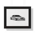 Stanced JDM VIP Car - Black and White Canvas Art