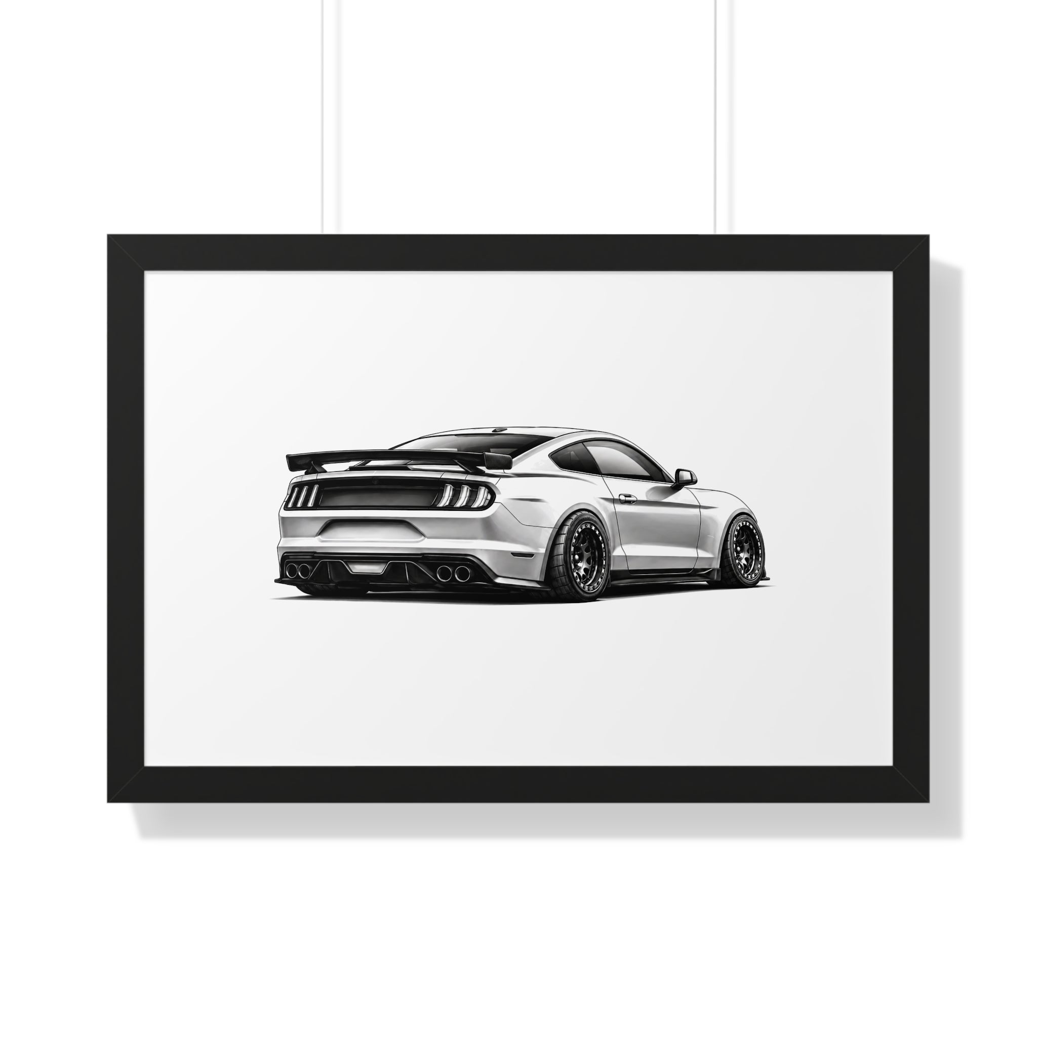 American Muscle Race Car - Black and White Canvas Art