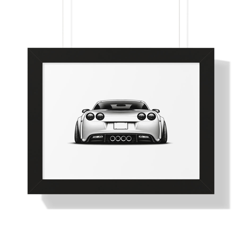 American Muscle Race Car - Black and White Canvas Art