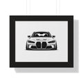 Stanced Euro Race Car - Black and White Canvas Art