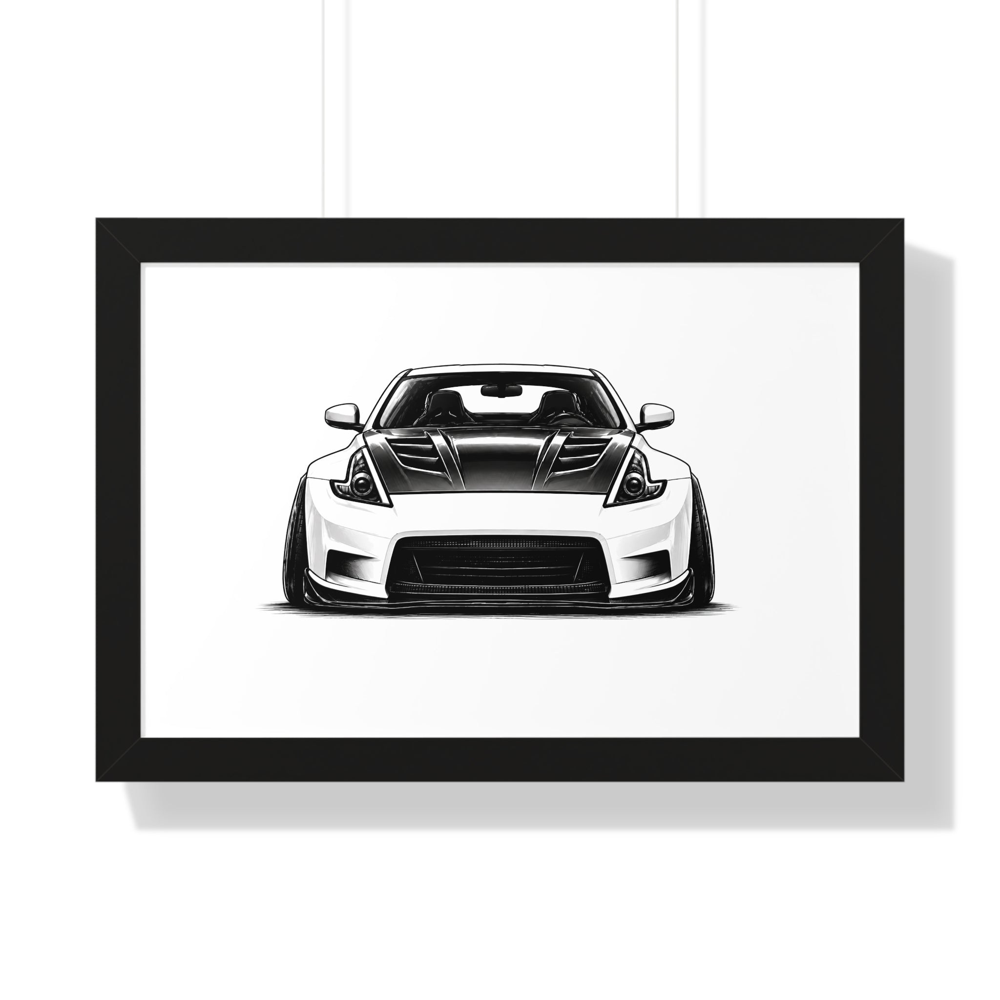 Stanced JDM Show Car - Black and White Canvas Art