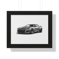 American Muscle Race Car - Black and White Canvas Art