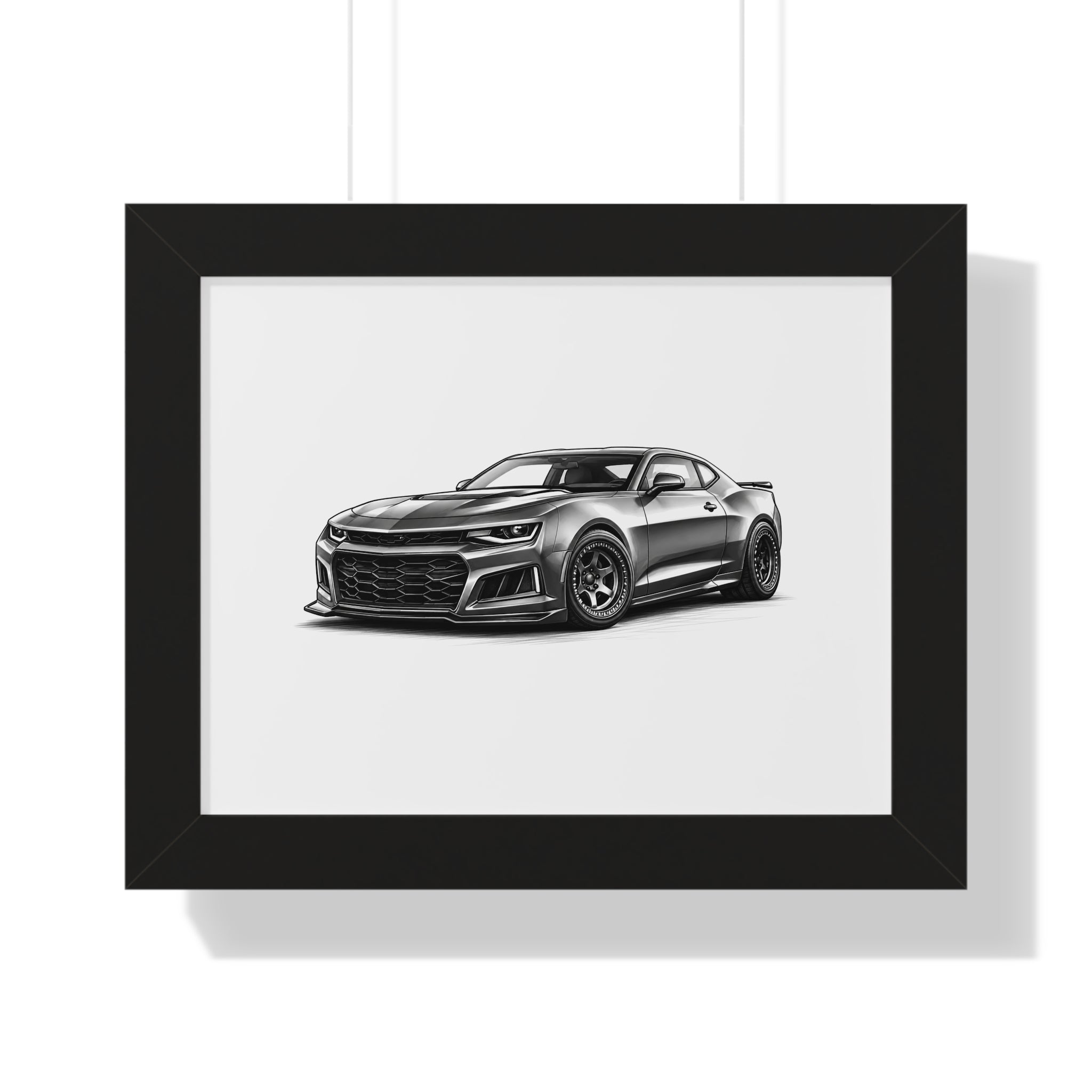 American Muscle Race Car - Black and White Canvas Art