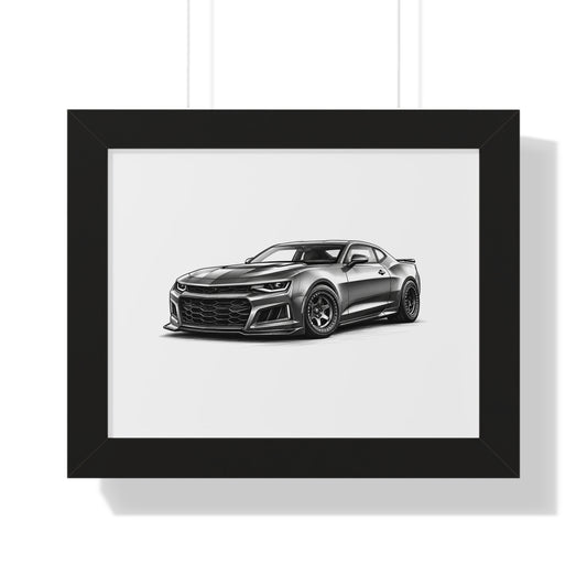 American Muscle Race Car - Black and White Canvas Art