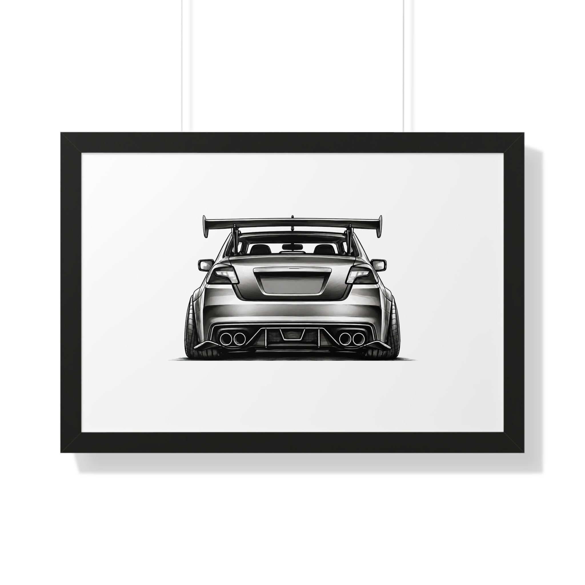 Stanced JDM Show Car - Black and White Canvas Art