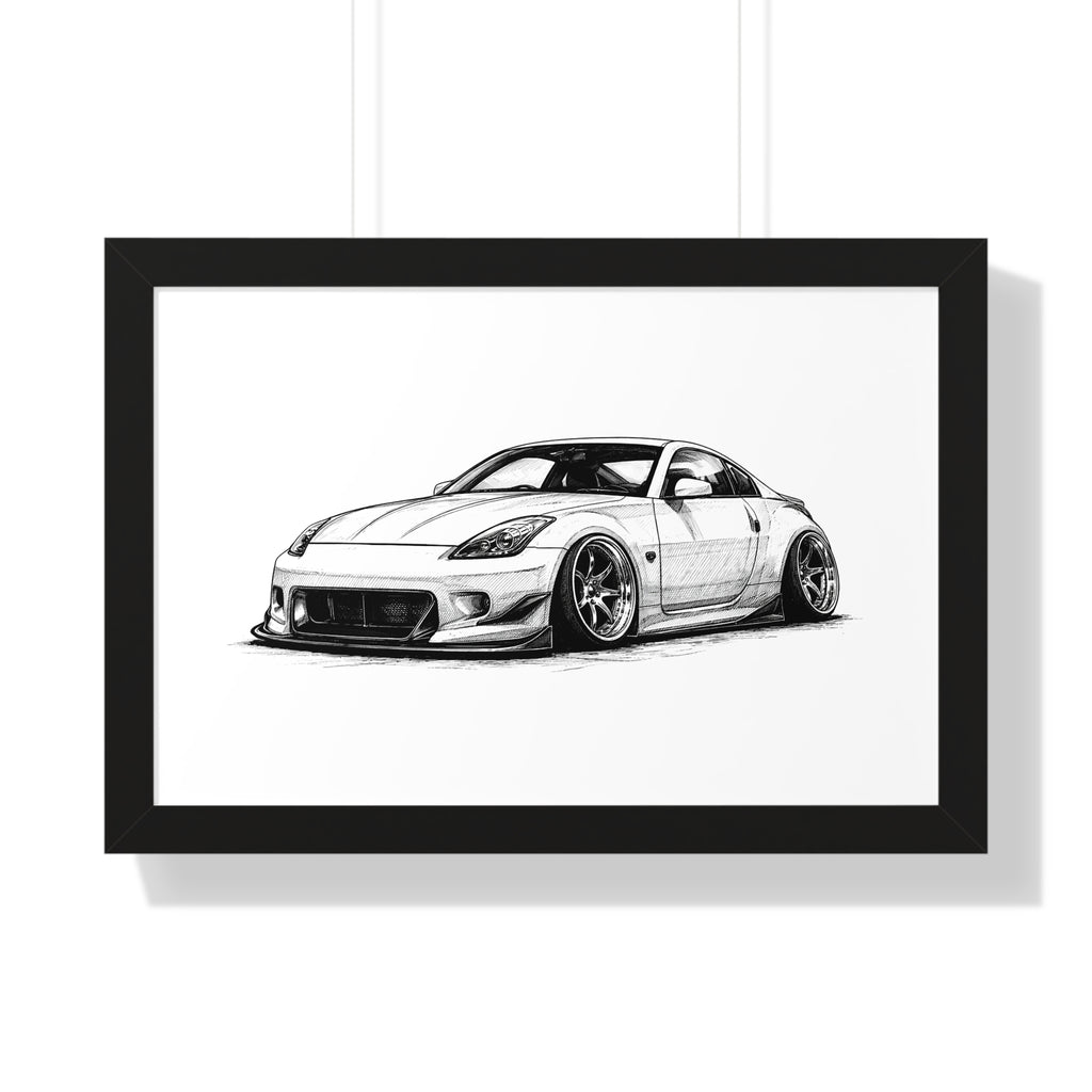 Stanced JDM Show Car - Black and White Canvas Art