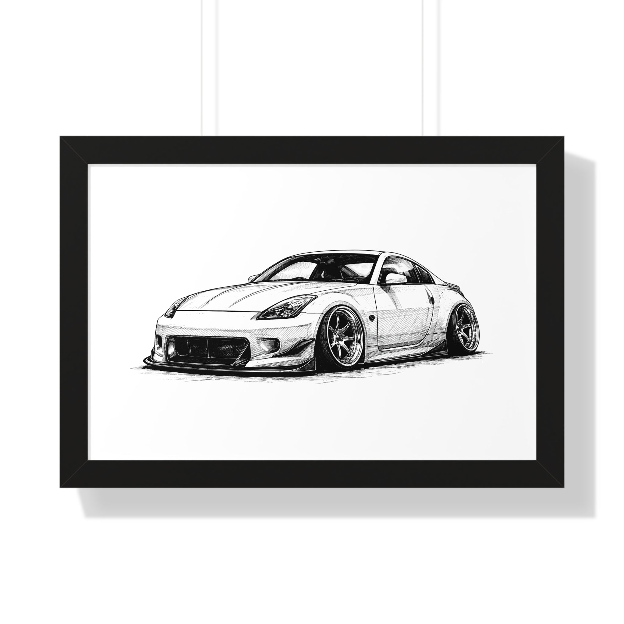 Stanced JDM Show Car - Black and White Canvas Art