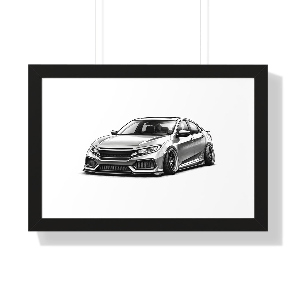 Stanced JDM Show Car - Black and White Canvas Art