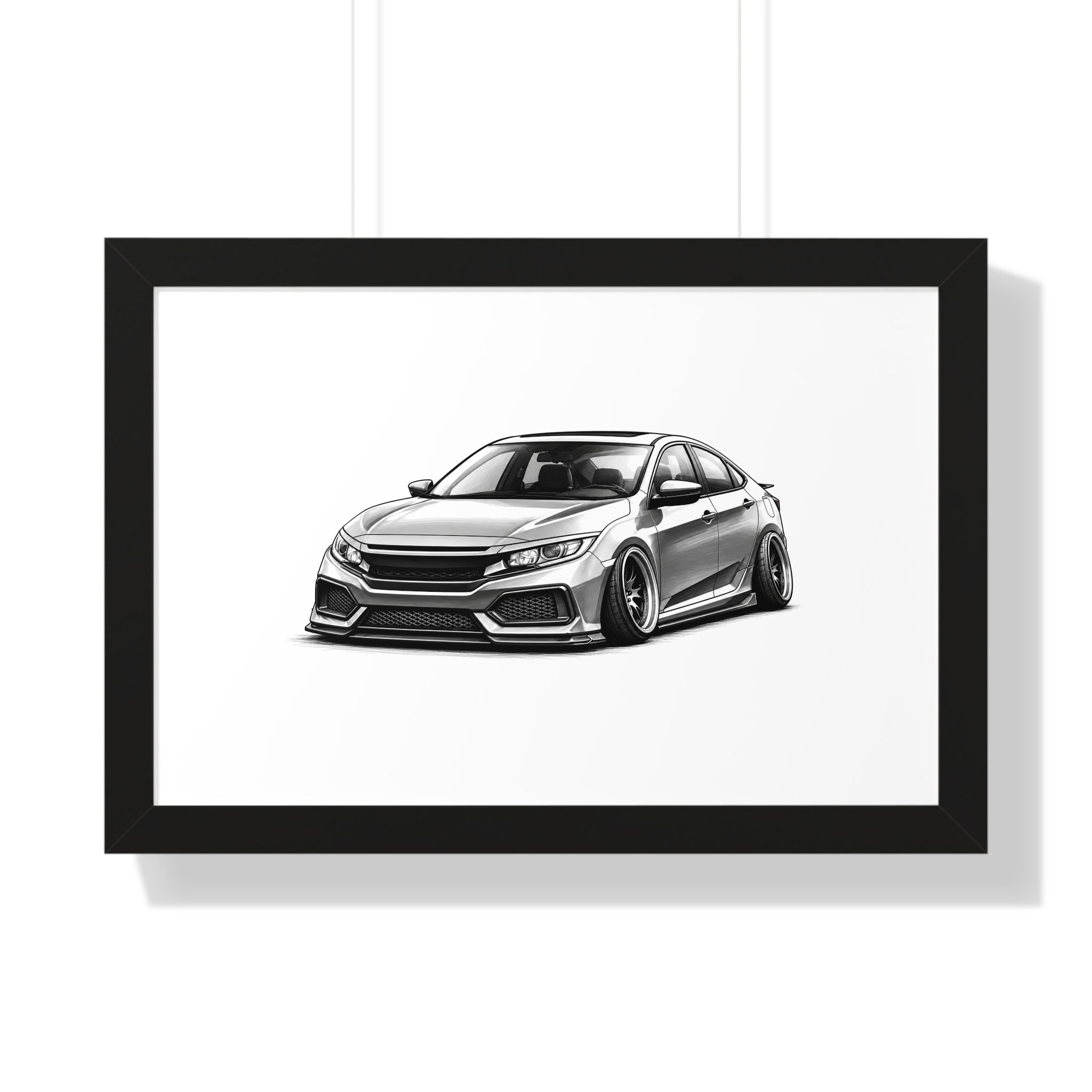Stanced JDM Show Car - Black and White Canvas Art