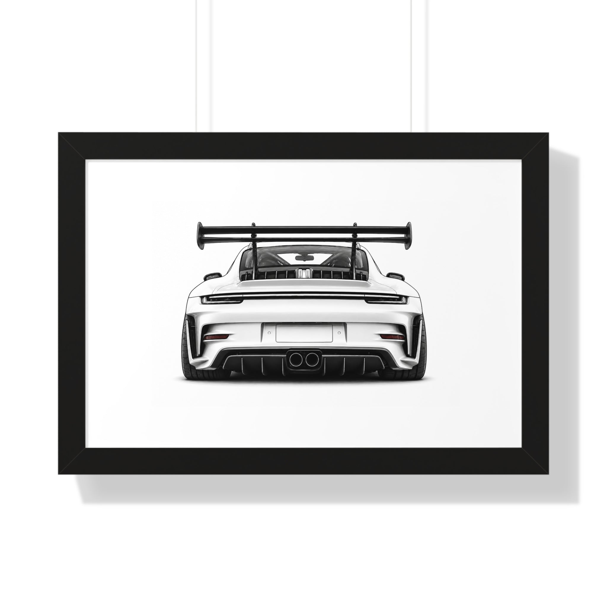 Stanced Euro Super Car - Black and White Canvas Art