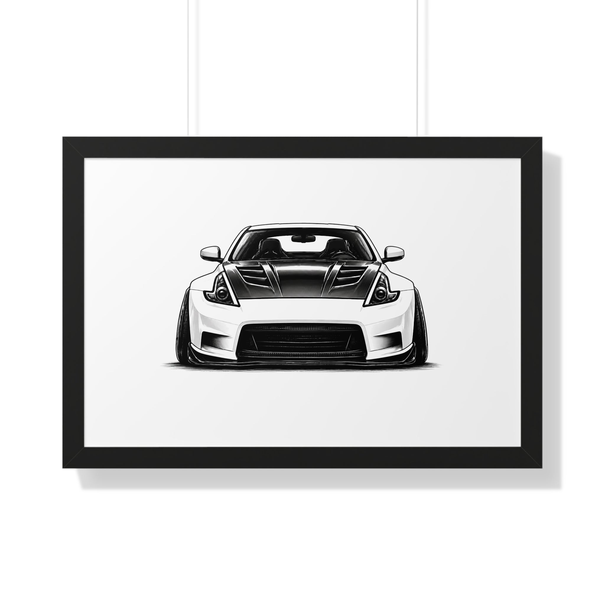 Stanced JDM Show Car - Black and White Canvas Art