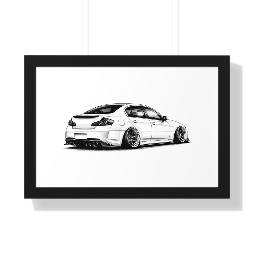 Stanced JDM Show Car - Black and White Canvas Art