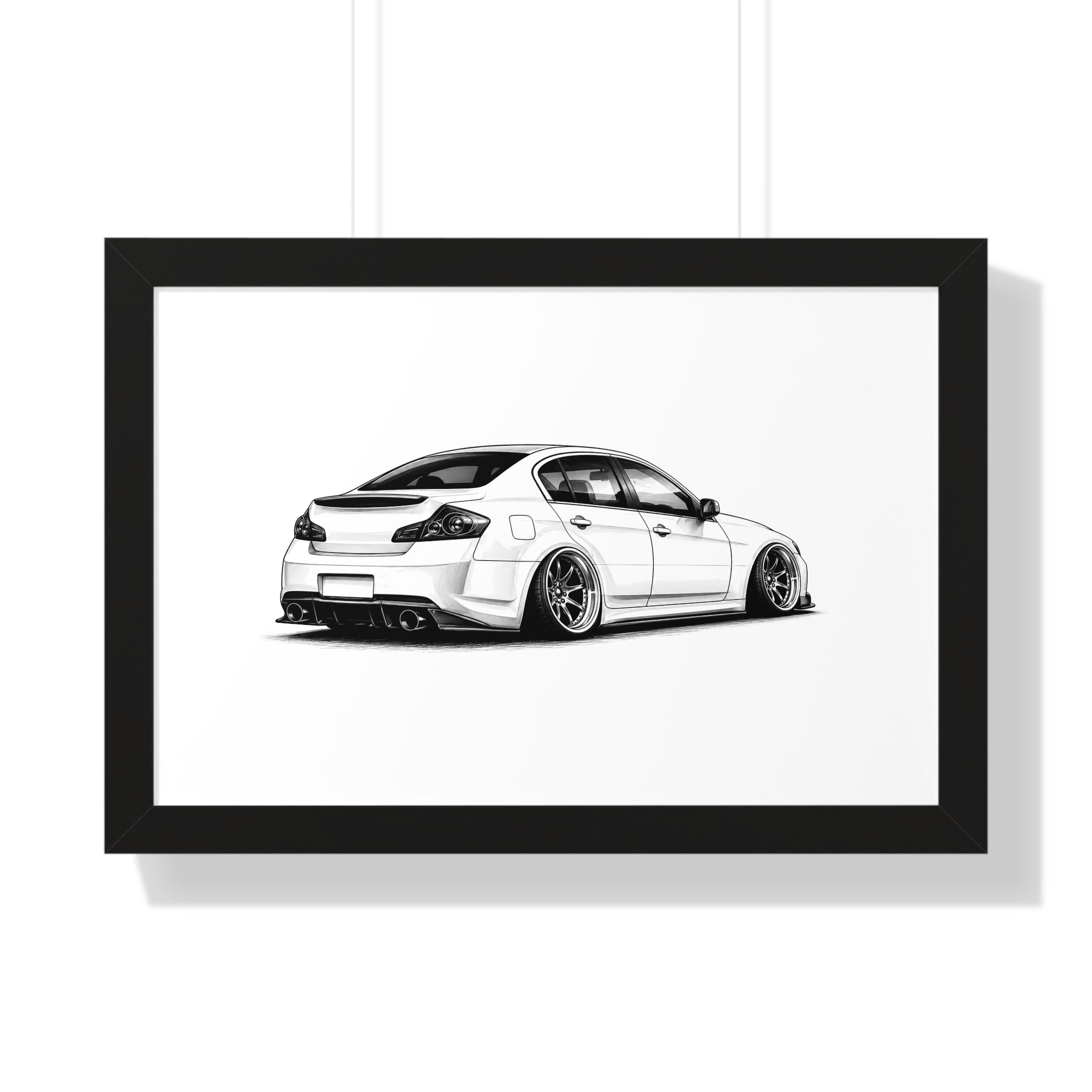 Stanced JDM Show Car - Black and White Canvas Art