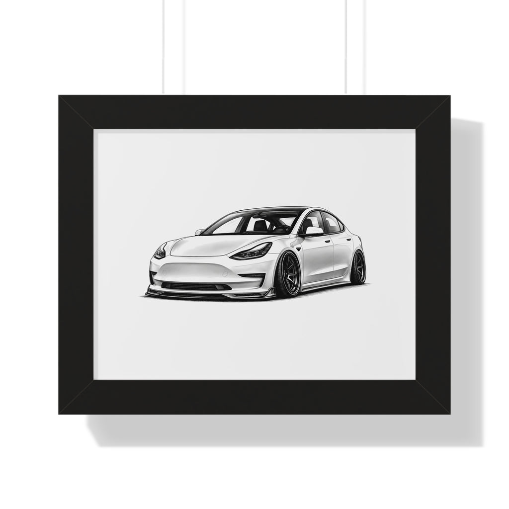 Stanced EV Show Car - Black and White Canvas Art