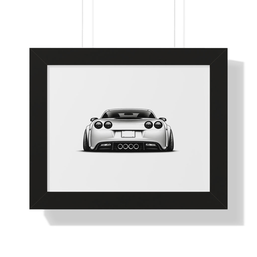 American Muscle Race Car - Black and White Canvas Art