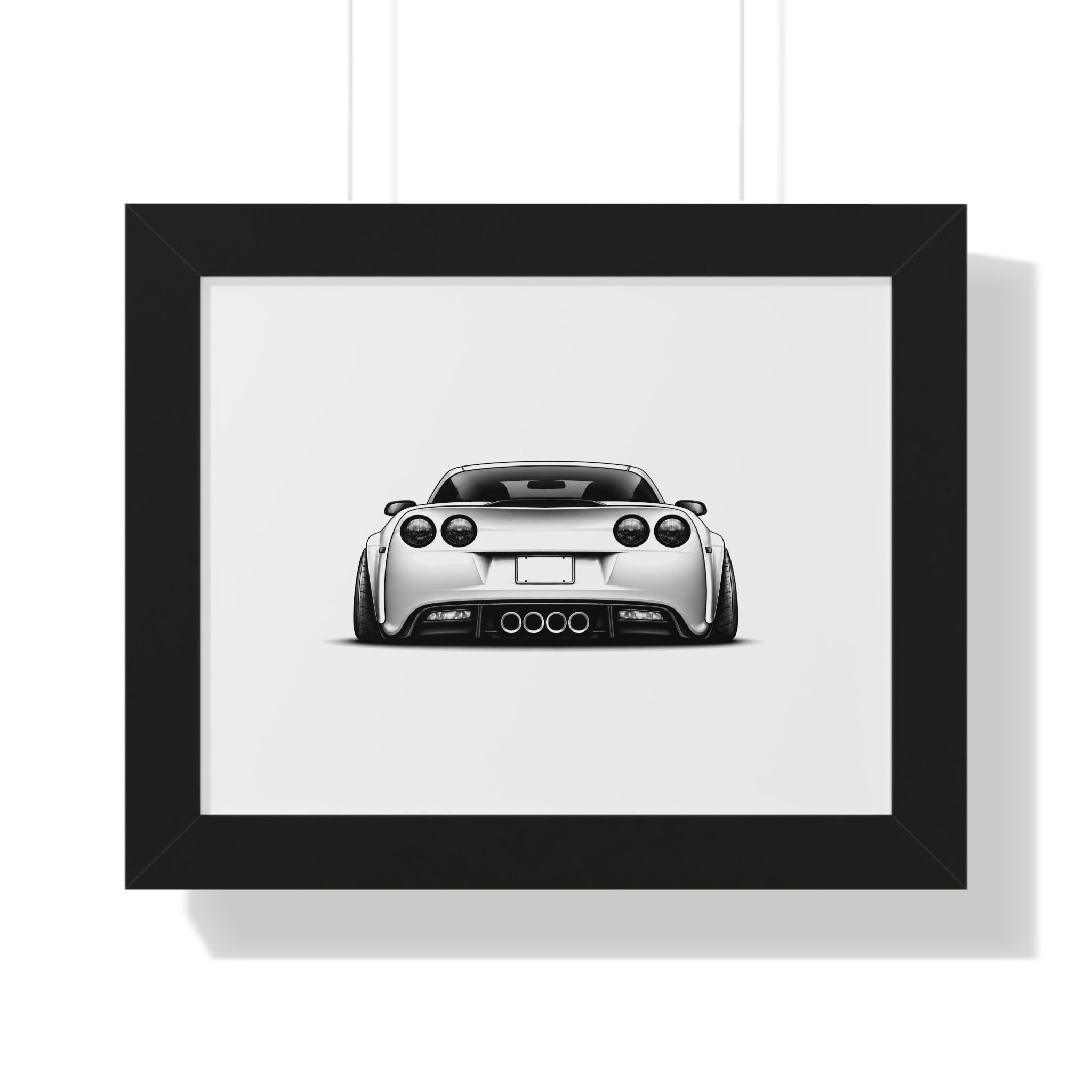 American Muscle Race Car - Black and White Canvas Art
