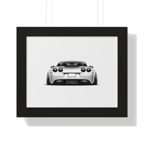 American Muscle Race Car - Black and White Canvas Art