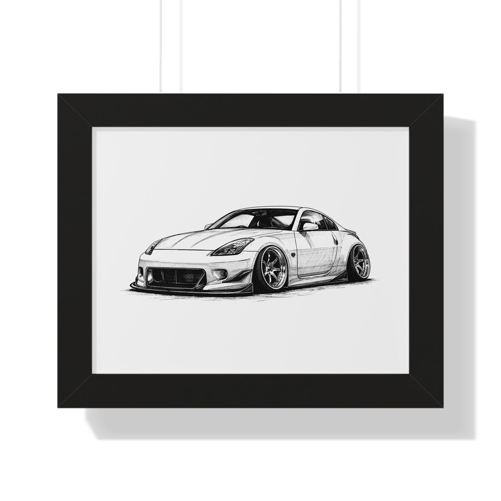 Stanced JDM Show Car - Black and White Canvas Art